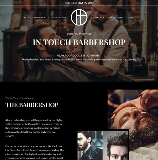 In Touch Salonspa website